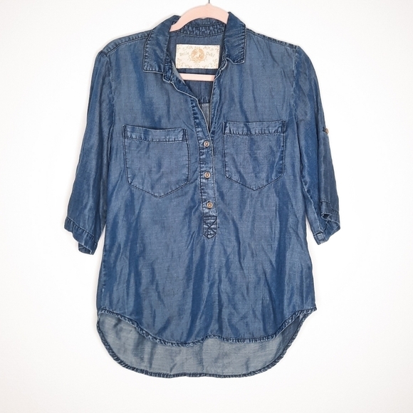 Bella Dahl Chambray Button Down Shirt S - Picture 2 of 6